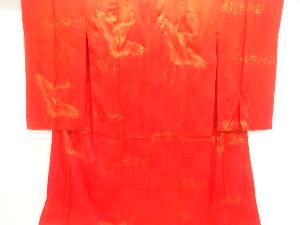 アンティーク　紋錦紗金砂子花模様織出し長襦袢